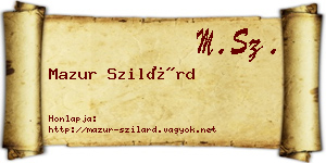 Mazur Szilárd névjegykártya